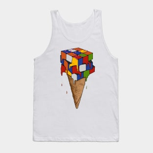 Melting Ice Cream Cone - Melting Rubik's Cube Inspired Design for people who know How to Solve a Rubik's Cube Tank Top